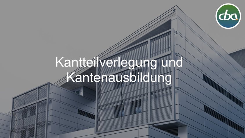cbaCAD xD Kantteilverlegung, Kantenausbildung